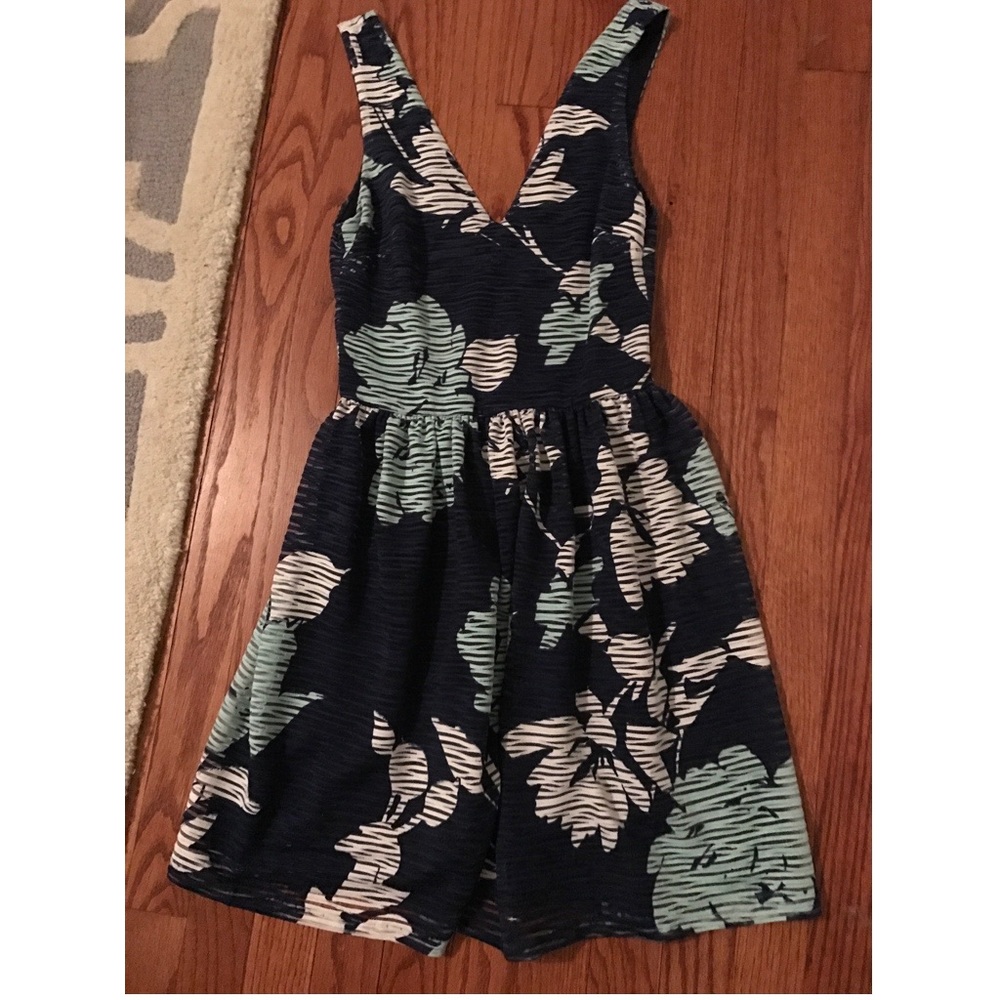 Navy blue floral dress